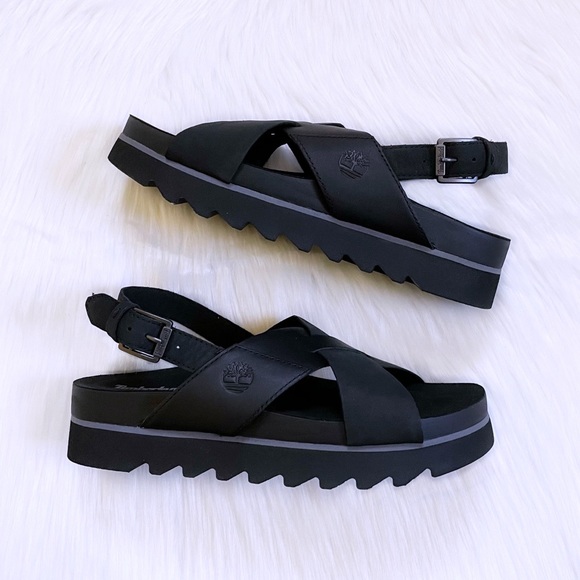 Timberland Women’s Santa Monica Sunrise Black Sandals - Picture 2 of 8